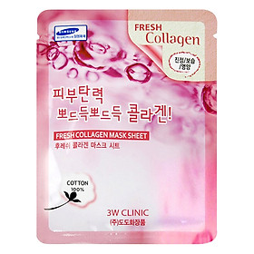 Mặt Nạ Tái Tạo Da Từ Collagen 3w Clinic Fresh Collagen Mask Sheet 100% Cotton (23ml)