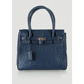 Túi xách da đà điểu Huy Hoàng cao cấp màu xanh đậm HT6442