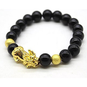 Vòng tay thạch anh tỳ hưu mạ vàng 24k mang lại bình an và may mắn