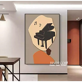 (ẢNH THẬT) Tranh treo tường tráng gương đàn piano trang trí decor phòng âm nhạc