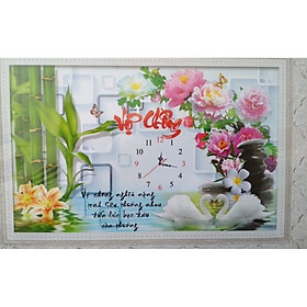 Mua TRANH THÊU 3D ĐỒNG HỒ VỢ CHỒNG 66x43cm - TỰ THÊU