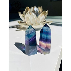 Mua Trụ đá thanh tẩy FLOU.RITE XANH TÍM ĐA SẮC dùng trong Tarot  reiki  thiền định yoga cân bằng  phong thủy (KHÔNG KÈM ĐẾ)