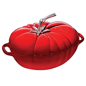 Nồi Gang Hình Quả Cà Chua Staub - Đỏ Cherry (32.5 x 21 x 21 cm)