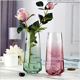 Mua Lọ hoa thủy tinh cao cấp Lady màu độc đáo trang trí nhà cửa văn phòng cao 22cm EXTRA