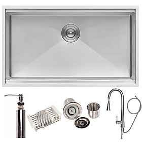 Mua Chậu rửa bát 1 hố và vòi rửa rút dây nóng lạnh RANOX RN44556