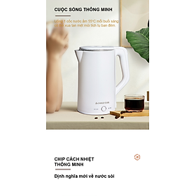 Bình đun nước siêu tốc hàng chính hãng Chigo, cách nhiệt thông minh, tay cầm chống nóng, kiểu dáng thời trang, dung tích 1700ml- Hàng nhập khẩu