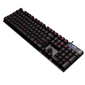 Wired Gaming Keyboard LED Backlit Gaming Keyboard RGB Gaming Rest 104 Keys Keyboard for PC Gamers (Black)