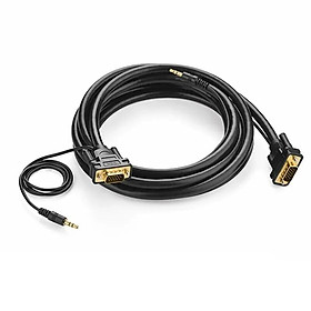 Ugreen UG11627vg102TK 3M màu Đen Cáp tín hiệu VGA hỗ trợ Audio 3.5mm - HÀNG CHÍNH HÃNG