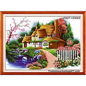 Mua Tranh thêu chữ thập Ngôi nhà mùa xuân F254 (tự thêu)