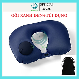 Mua  CHỌN MÀU-VẢI NHUNG -KÈM TÚI-Gối hơi kê cổ bơm tự động  mềm mại  thiết kế hình chữ U giúp giảm đau cổ  có nút cài  phù hợp cho văn phòng và du lịch