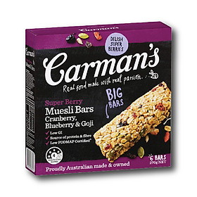 Thanh Ngũ Cốc Carman s Super Berry Muesli Bar Cranberry, Blueberry, Goji