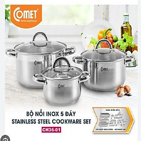 Mua Bộ 3 nồi inox cao cấp 5 đáy Comet CH36-01