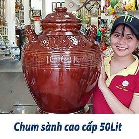 Mua Chum Sành Ngâm Rươu  Hủ Đựng Gạo Tráng Men Màu Nâu Mật