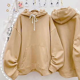 Áo hoodie dài tay có mũ nỉ trơn unisex nam nữ có 2 túi trước nhiều màu mặc mùa đông ấm áp