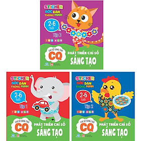 Sách - Combo 3 Quyển Sticker bóc dán thông minh - Phát triển chỉ số sáng tạo CQ 2-6 tuổi