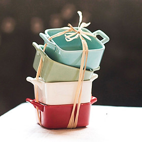 Mua Bát sứ ăn dặm hình vuông 2 tai cầm 90ml