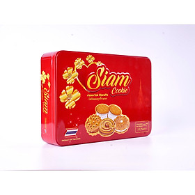 Bánh quy Siam mix các vị 390g hộp sắt Chữ nhật