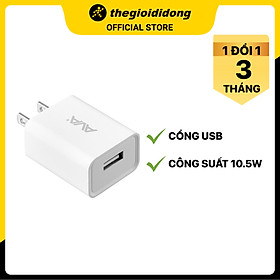 Mua Adapter sạc USB 10.5W AVA DS433-WB Trắng - Hàng Chính Hãng