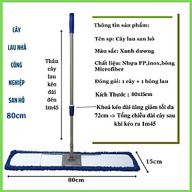 Hình ảnh Cây lau nhà công nghiệp 80cm cây lau bẹ san hô sợi microfiber siêu sạch lau trường học bệnh viện toà nhà khu công nghiệp