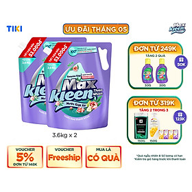Combo 2 Túi Nước Giặt Xả MaxKleen Thiên nhiên 3.6kg