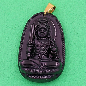 Mặt Phật Bất động minh vương thạch anh đen 4.3cm