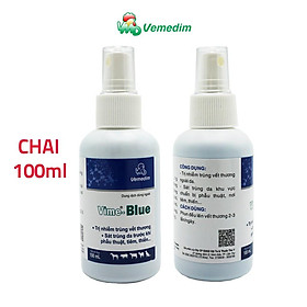 Vemedim Phun xịt sát trùng, trị nhiễm trùng vết thương ngoài da Vime Blue