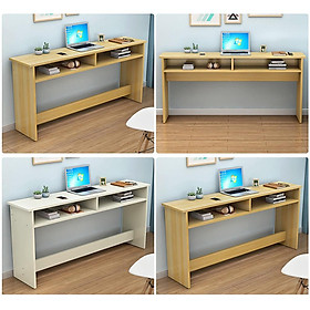 Bàn làm việc thông minh tiết kiệm không gian 2 ngăn, bàn gỗ nhỏ decor cho phòng nhỏ hẹp 100x30x72cm TB005