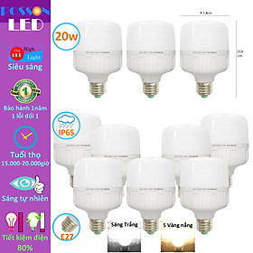 Sỉ 50 Bóng đèn Led trụ 20w bup trụ T80 bulb siêu sáng tiết kiệm điện kín chống nước mưa Posson LC-20x