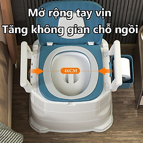 Mua Bồn cầu di động 2 chức năng  Ghế Ngồi toilet Khử Mùi Tiện Dụng cho người già  bà bầu   người bệnh tiện lợi chất liệu nhựa abs cao cấp có tay vịn đệm tựa lưng