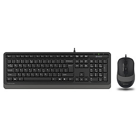 Shuangfeiyan (A4TECH) F1010 ultra-thin fashion keyboard and mouse wired set office home laptop keyboard and mouse set hollow gray