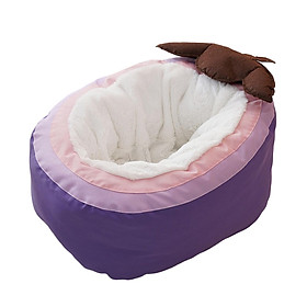 Plush Cave Pet Bed Cat Washable Anti  Hut Cozy Nest Warm House Cushion Blanket for Sleeping Calming Small Medium Puppy Small Animals
