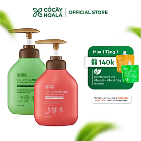 Dầu Gội Xả Hữu Cơ Bưởi Trà Cỏ Cây Hoa Lá VIETNAM, Dưỡng Tóc Chắc Khỏe, Mềm Mượt Tự Nhiên- Dung Tích 350gr