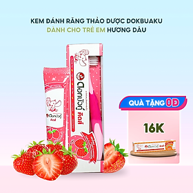 Kem đánh răng thảo dược Dokbuaku cho bé vị dâu chống sâu răng - 35g