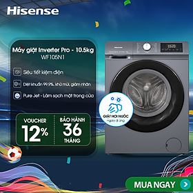 Mua Máy giặt Hisense Inverter Pro 10.5 kg WF105N1 Giặt hơi nước diệt khuẩn  bảo hành 3 năm - HÀNG CHÍNH HÃNG
