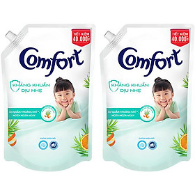 Combo 2 Nước xả vải em bé Comfort Kháng Khuẩn Dịu Nhẹ Túi 1.5L