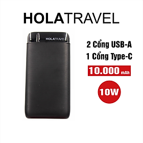 Mua Pin Sạc Dự Phòng HolaTravel PowerGo Li-Polymer 10000 mAh 2 Cổng Vào Type-C MicroUSB - Hàng Chính Hãng