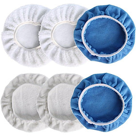 Bộ 6 khăn lau xe, đĩa đánh bóng, da đánh bóng, máy đánh xe (2 x microfiber - 2 x phủ - 2 x len)