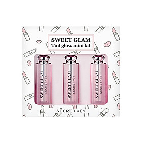 Set 3 son dưỡng môi có màu mini Secret Key Sweet Glam Tint Glow - Mini Kit (Baby Pink, Juicy Orange, Punky Pink)