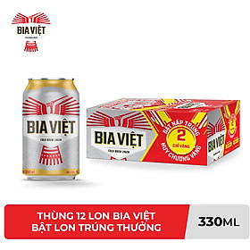 Thùng 12 lon Bia Việt 330ml - Mới