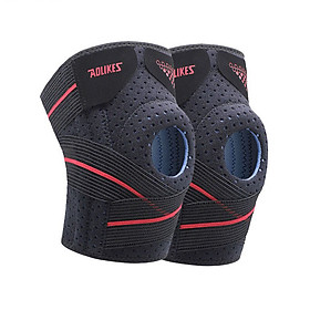 Hình ảnh Bộ 2 đai bó bảo vệ đầu gối AOLIKES YE-7909 có nẹp lò xo hỗ trợ dây chằng khớp gối Pressurized knee support - Hàng Chính Hãng