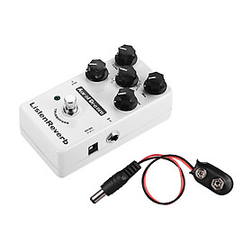 Aural Dream Listen Reverb Guitar Effect Pedal with 8 Rever Effects True Bypass Guitar Pedals - White