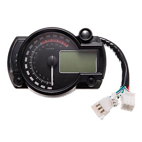 Motorbike Motorcycle Digital LCD Speedometer Odometer Tachometer Gauge