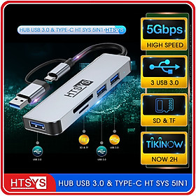 Mua Hub Chuyển Đổi USB Type C HT SYS 5 in 1 To USB 3.0  SD  TF - Hàng Chính Hãng