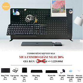 Bảng lỗ Pegboard Dola Home cao cấp kẹp bàn tiết kiệm diện tích không khoan tường để bàn phím, tai nghe, đồ dùng làm việc