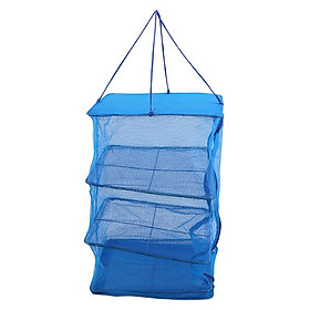 Giỏ Treo Dây Kéo Phơi cá 35x35x65 cm 4 Tầng Có Thể Xếp Gọn - Chính Hãng 