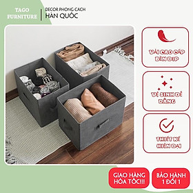 Mua Hộp vải đựng đồ đa năng  tủ vải đựng quần áo trang trí nhà gấp gọn vải không dệt Yamazen xuất Nhật 38*25*25 TAGO ND41