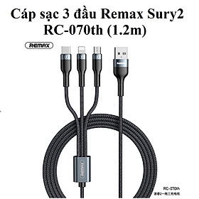 Mua Cáp sạc đa năng 3A 3 đầu C+M+ip Remax RC070th _ Hàng chính hãng