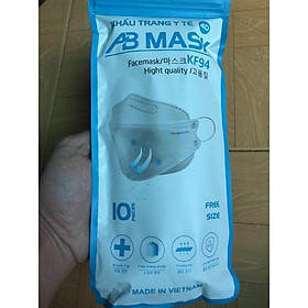 Mua 10 khẩu trang y tế KF94 khẩu trang 4 lớp kháng khuẩn thoáng khí AB Mák màu trắng free size