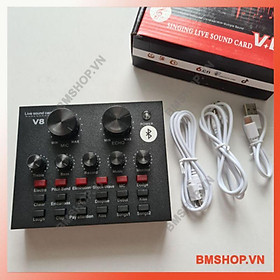 Sound card V8 có Bluetooth thu âm livestream