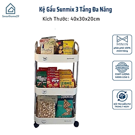 Mua Kệ Gấu Sunmix 3 Tầng Đa Năng  Kệ Để Đồ Khay Nhựa Cao Cấp Khung Inox  Có Bánh Xe Và Tay Cầm Di Chuyển - HÀNG CHÍNH HÃNG MINIIN